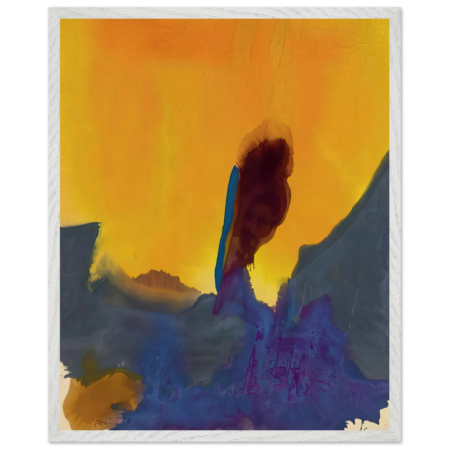 Helen Frankenthaler - Glow II - 1968 Wall art - 30x45 cm / 12x18 inches - Premium Wooden Framed Poster With Fine Art Paper-canvas - White frame