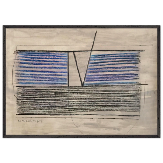 Untitled - 1964 N10 - Bice Lazzari 70x100 cm / 28x40 inches Framed Art Print – Black Wooden Frame