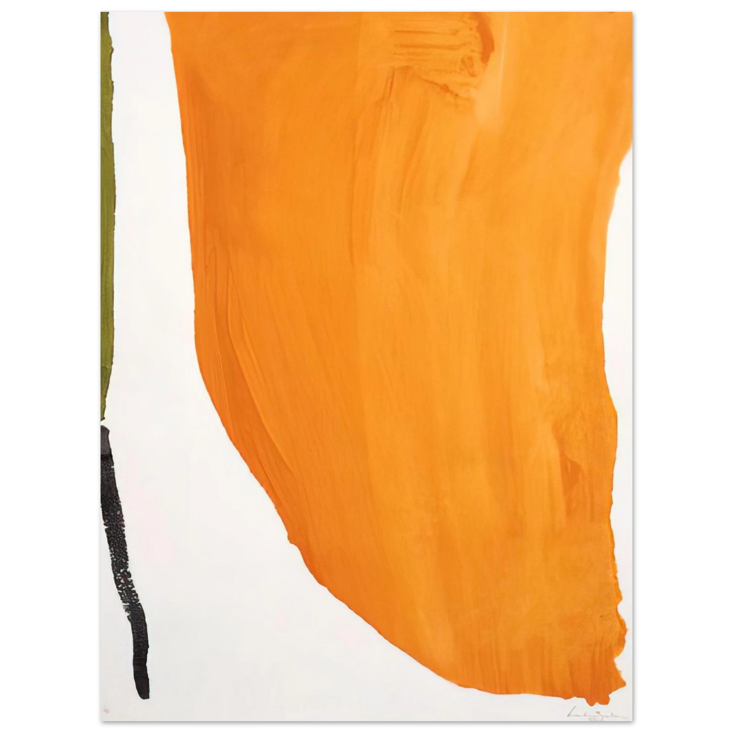 Helen Frankenthaler - Orange Downpour - 1970 Wall art - 20x25 cm / 8x10 inches - Premium Wooden Framed Poster With Fine Art Paper-canvas - White frame