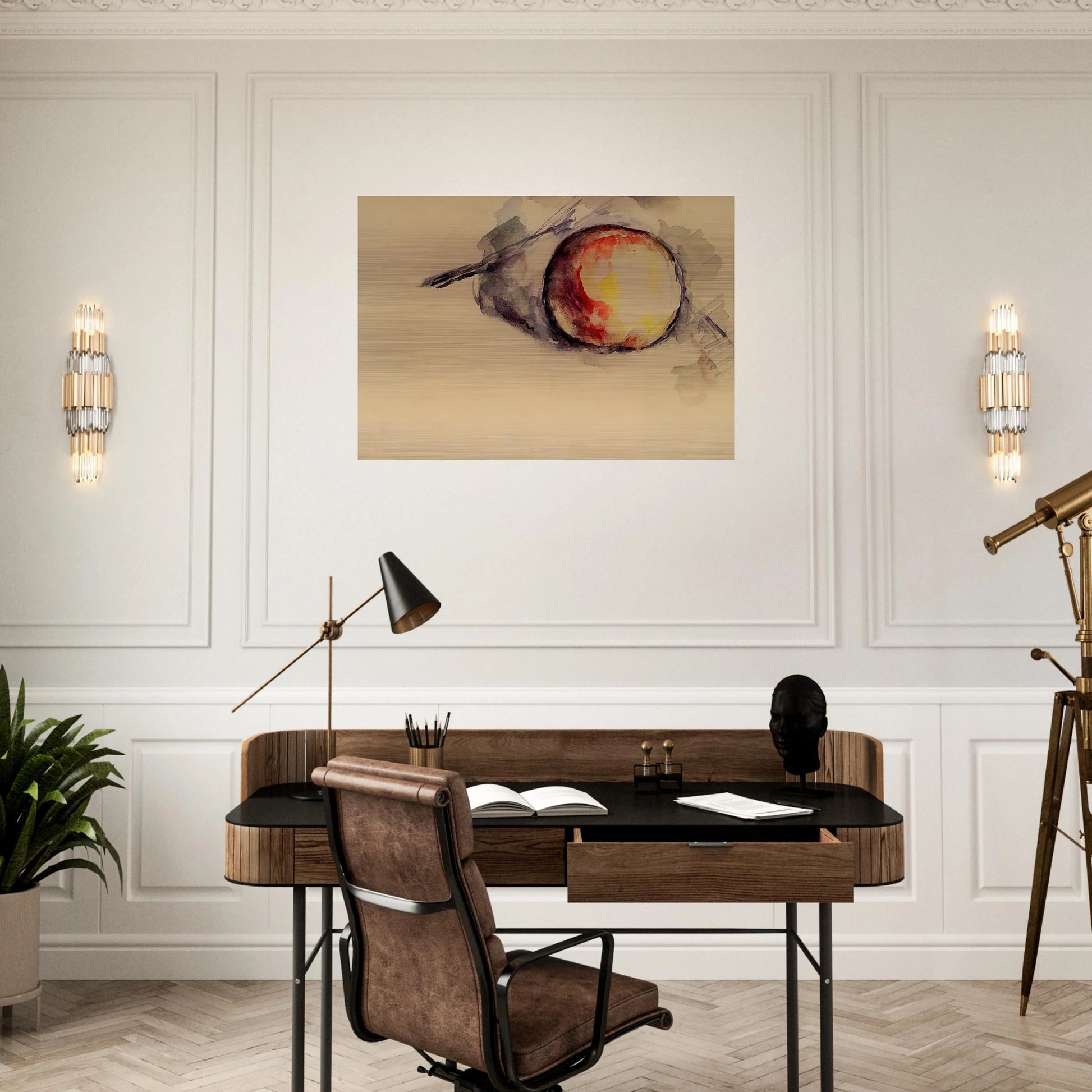 Study of an Apple - Paul Cézanne Brushed Aluminum Print - 70x100 cm / 28x40 inches | Paul Cézanne Aluminum Print | Paul Cézanne Prints