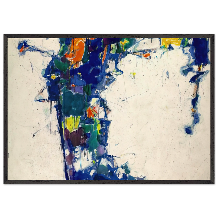 Middle Blue - Sam Francis 70x100 cm / 28x40 inches Framed Art Print – Black Wooden Frame