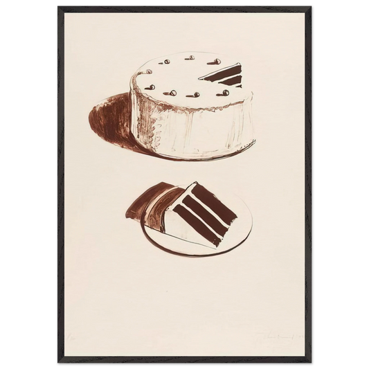 Chocolate Cake - 1971 - Wayne Thiebaud 70x100 cm / 28x40 inches Framed Art Print – Black Wooden Frame