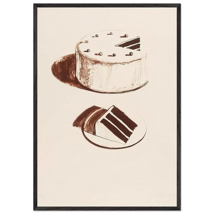 Chocolate Cake - 1971 - Wayne Thiebaud 70x100 cm / 28x40 inches Framed Art Print – Black Wooden Frame