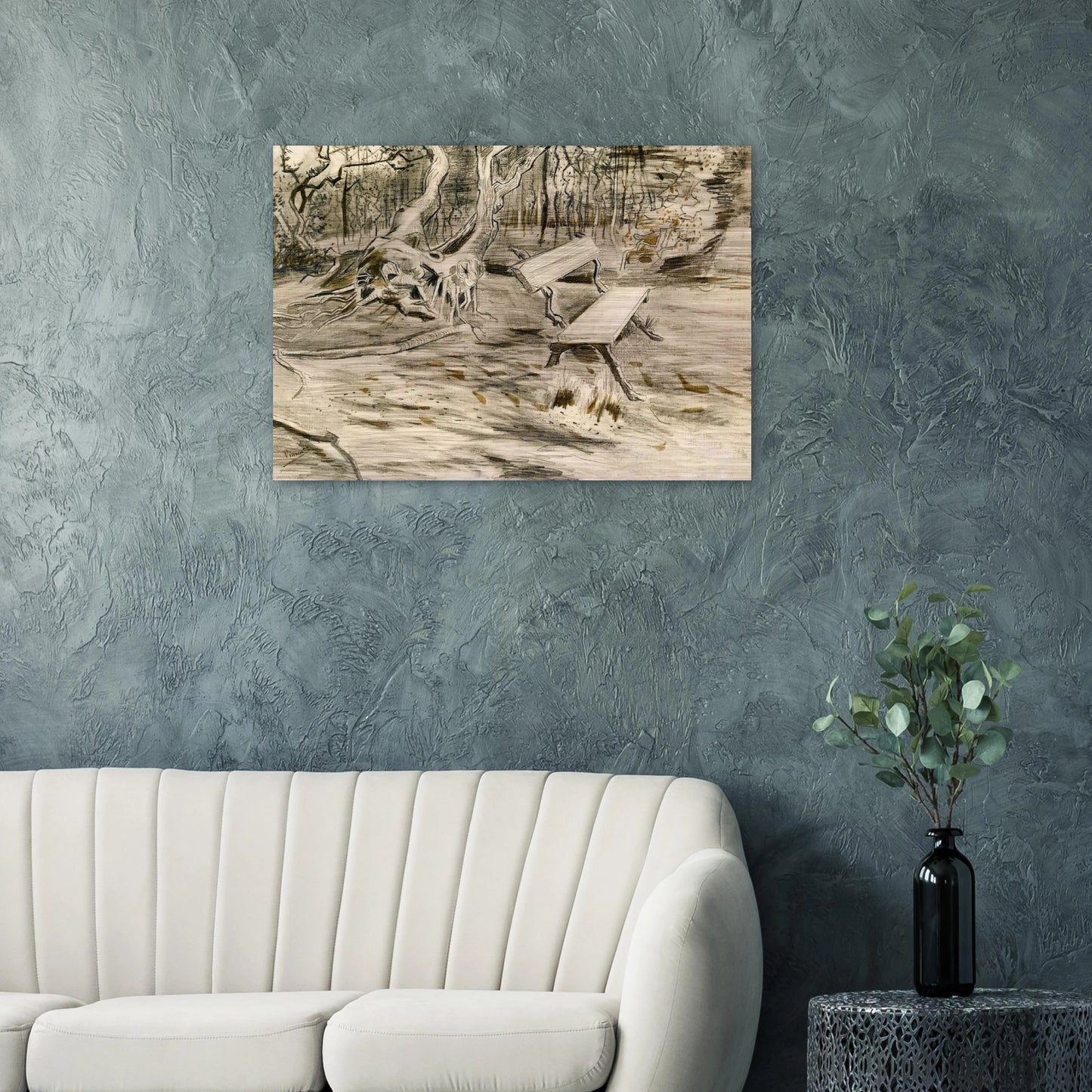The Bench - Vincent van Gogh Brushed Aluminum Print - 70x100 cm / 28x40 inches | Vincent van Gogh Aluminum Print | Vincent van Gogh Prints