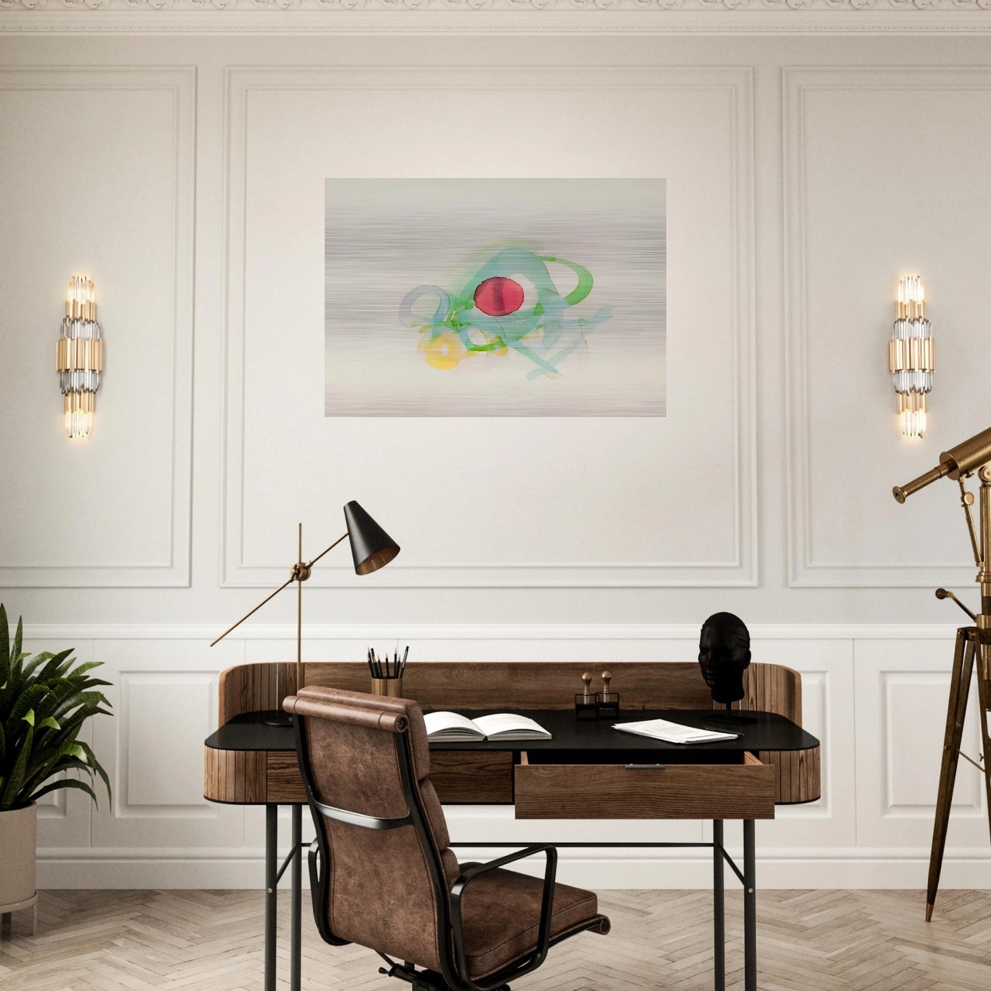 UNTITLED RED GREEN YELLOW AND BLUE - Luis Feito Brushed Aluminum Print - 70x100 cm / 28x40 inches | Luis Feito Aluminum Print | Luis Feito Prints