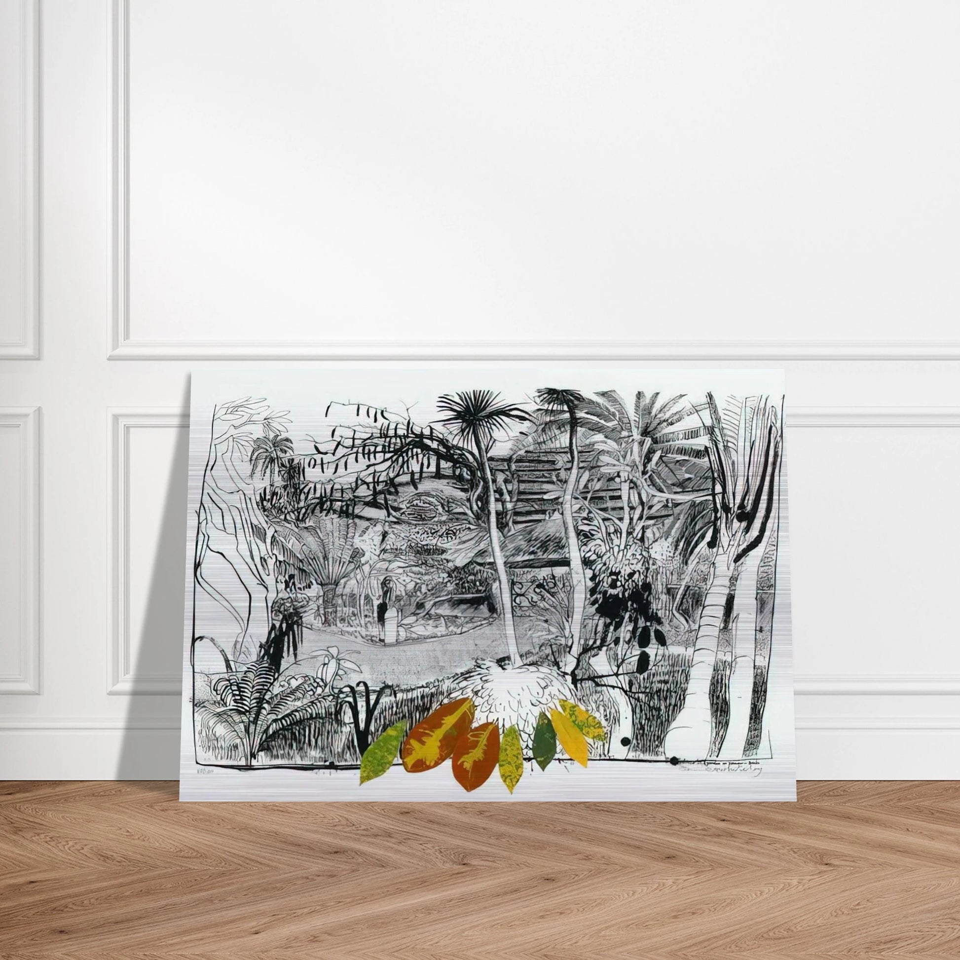 The Garden in Sanur - Bali - 1980 - Brett Whiteley Brushed Aluminum Print - 70x100 cm / 28x40 inches | Brett Whiteley Aluminum Print | Brett Whiteley Prints