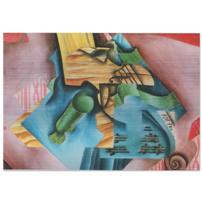VIOLINE AND GLASS 1913 - Juan Gris Brushed Aluminum Print - 70x100 cm / 28x40 inches | Juan Gris Aluminum Print | Juan Gris Prints