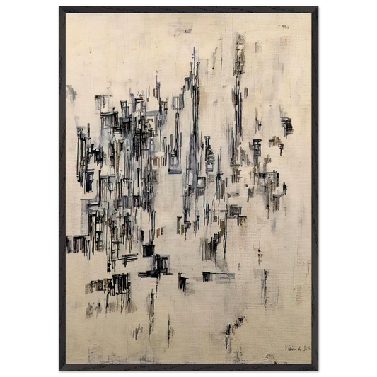 La rue - 1956 - Maria Helena Vieira da Silva 70x100 cm / 28x40 inches Framed Art Print – Black Wooden Frame