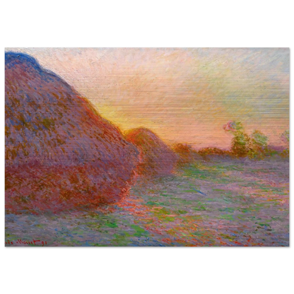 Haystacks - claude monet Brushed Aluminum Print - 70x100 cm / 28x40 inches | claude monet Aluminum Print | claude monet Prints