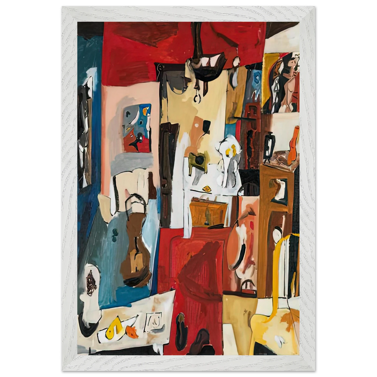 Helen Frankenthaler - 21st Street Studio, 1950- Wall Art - 21x29.7 cm / 8x12" - Premium Wooden Framed Poster With Fine Art Paper-canvas - Black frame