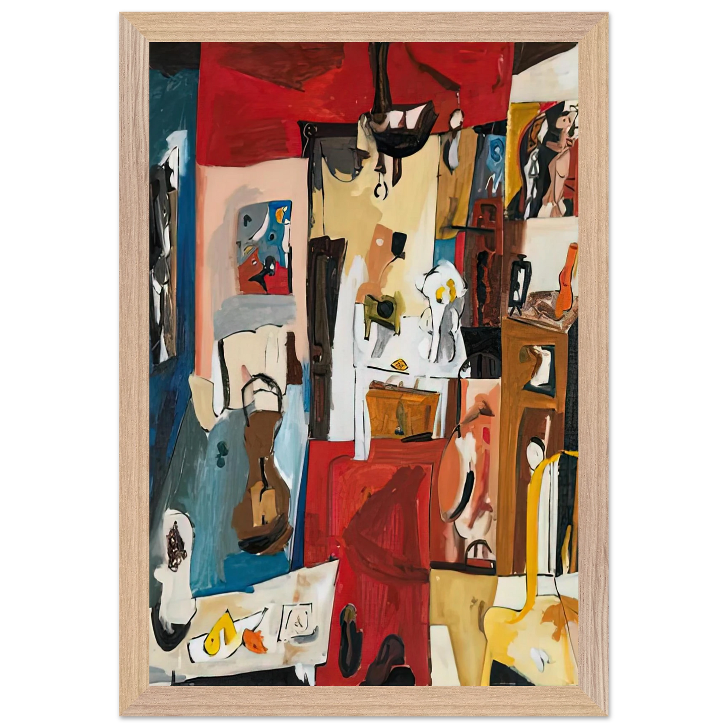Helen Frankenthaler - 21st Street Studio, 1950- Wall Art - 28x40 inches / 70x70 cm - Canvas (Imperial)-canvas - -