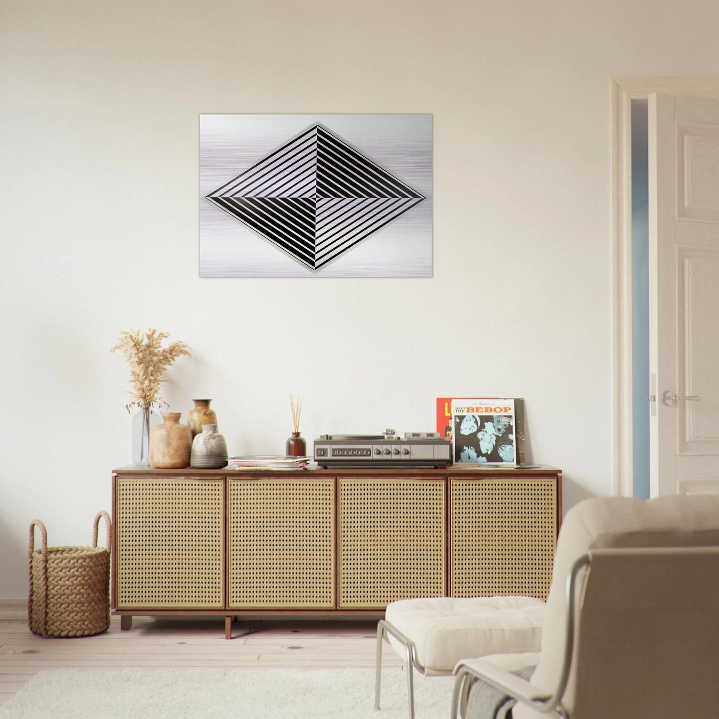 Black and White - 1952 - Carmen Herrera Brushed Aluminum Print - 70x100 cm / 28x40 inches | Carmen Herrera Aluminum Print | Carmen Herrera Prints