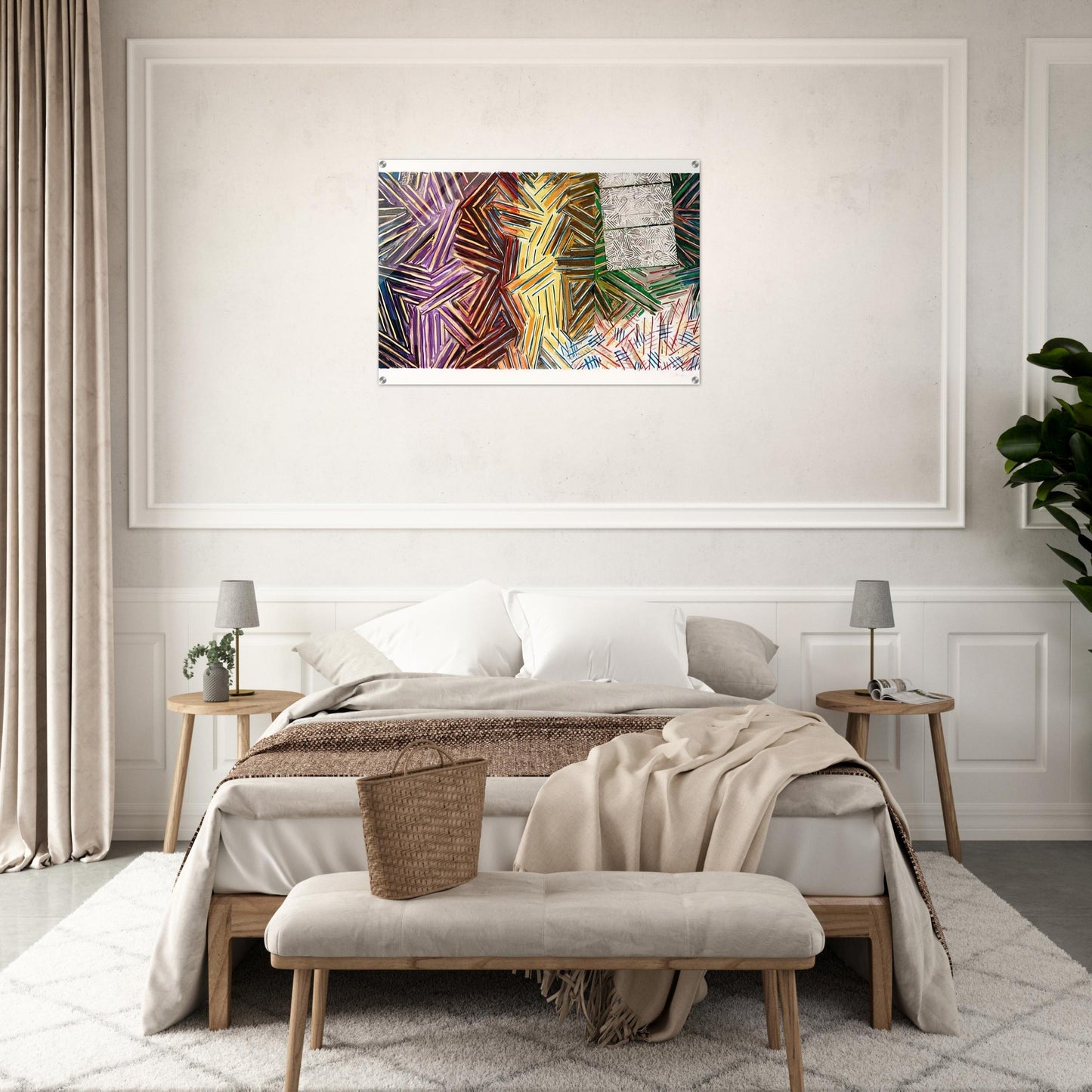 BETWEEN THE CLOCK AND THE BED 1989 0 - Jasper Johns Acrylic Print - 70x100 cm / 28x40″ inches