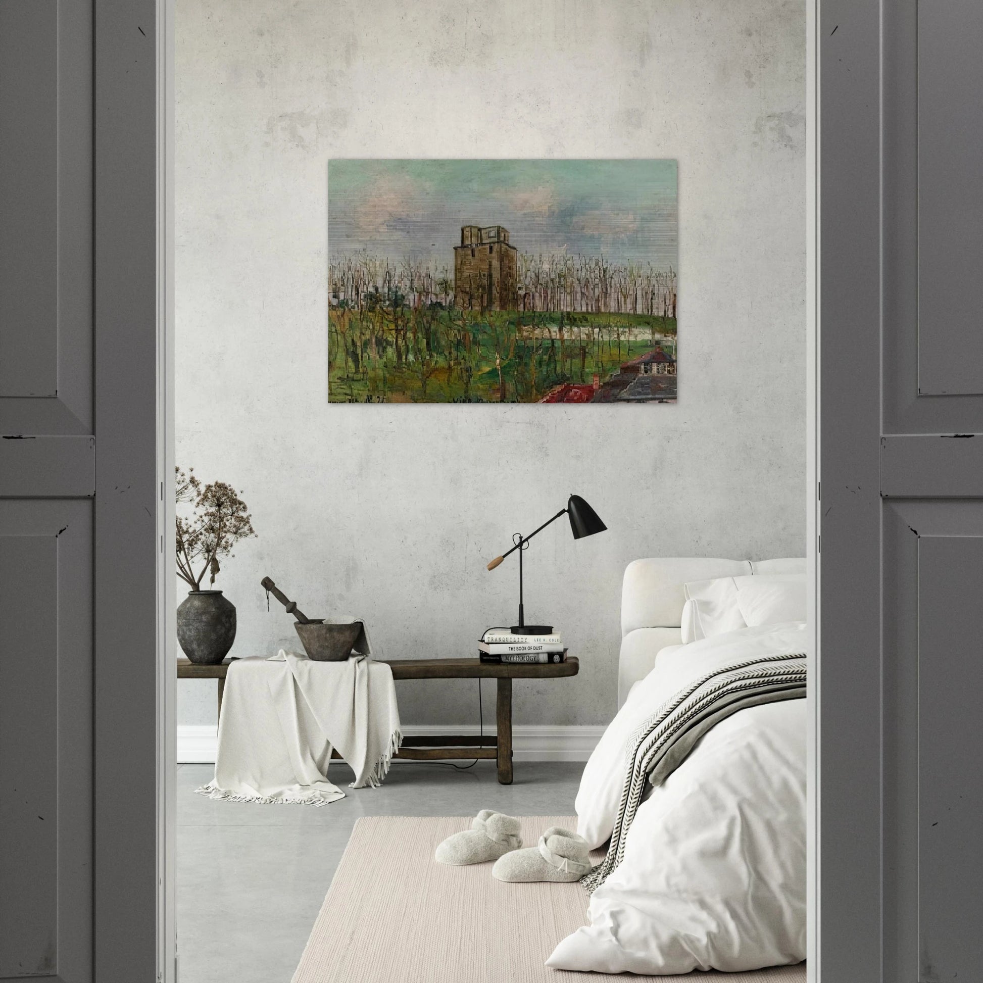 DONJON STREET - Maurice Utrillo Brushed Aluminum Print - 70x100 cm / 28x40 inches | Maurice Utrillo Aluminum Print | Maurice Utrillo Prints
