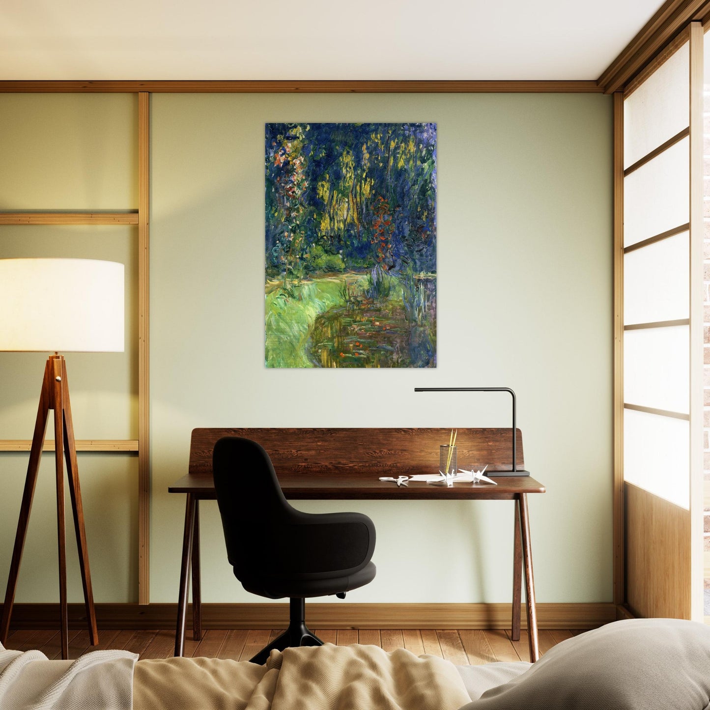 Water Lily Pond at Giverny - claude monet Brushed Aluminum Print - 70x100 cm / 28x40 inches | claude monet Aluminum Print | claude monet Prints