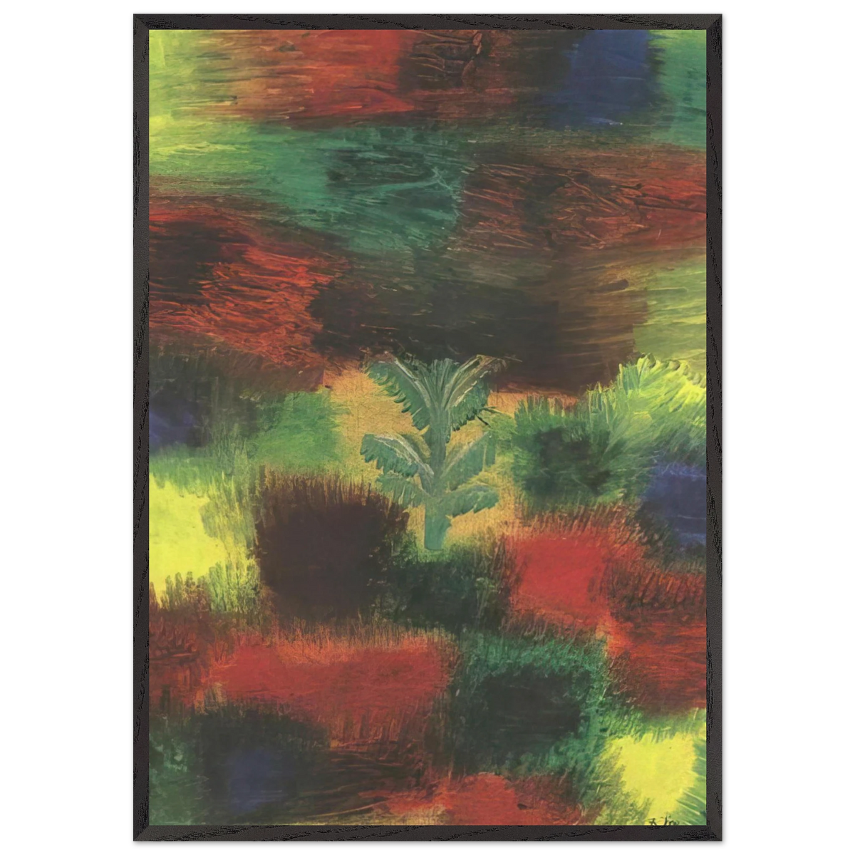 LITTLE TREE AMID SHRUBBERY 1919 - Paul Klee 70x100 cm / 28x40 inches Framed Art Print – Black Wooden Frame