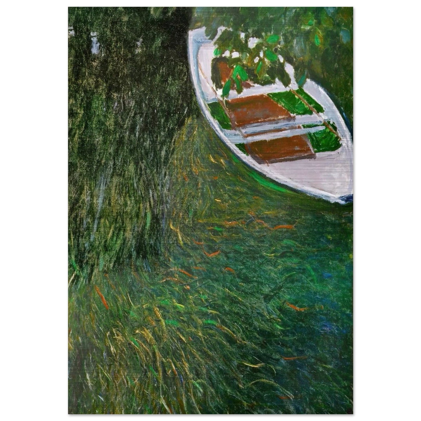 The Row Boat - claude monet Brushed Aluminum Print - 70x100 cm / 28x40 inches | claude monet Aluminum Print | claude monet Prints