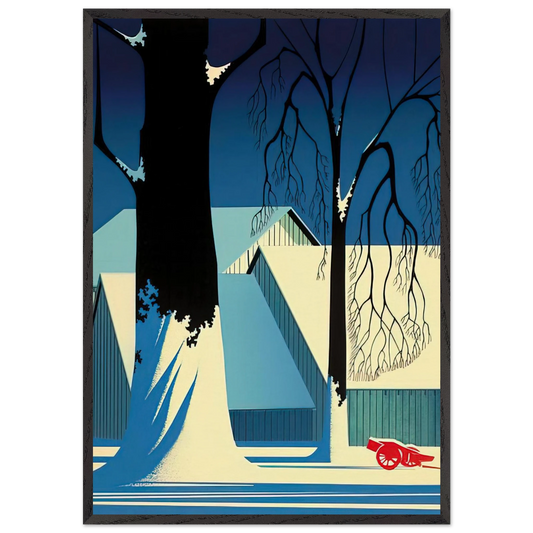 Turquoise - Eyvind Earle 70x100 cm / 28x40 inches Framed Art Print – Black Wooden Frame