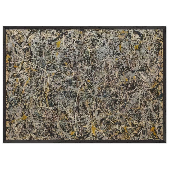 NUMBER 1 N1 - Jackson Pollock 70x100 cm / 28x40 inches Framed Art Print – Black Wooden Frame