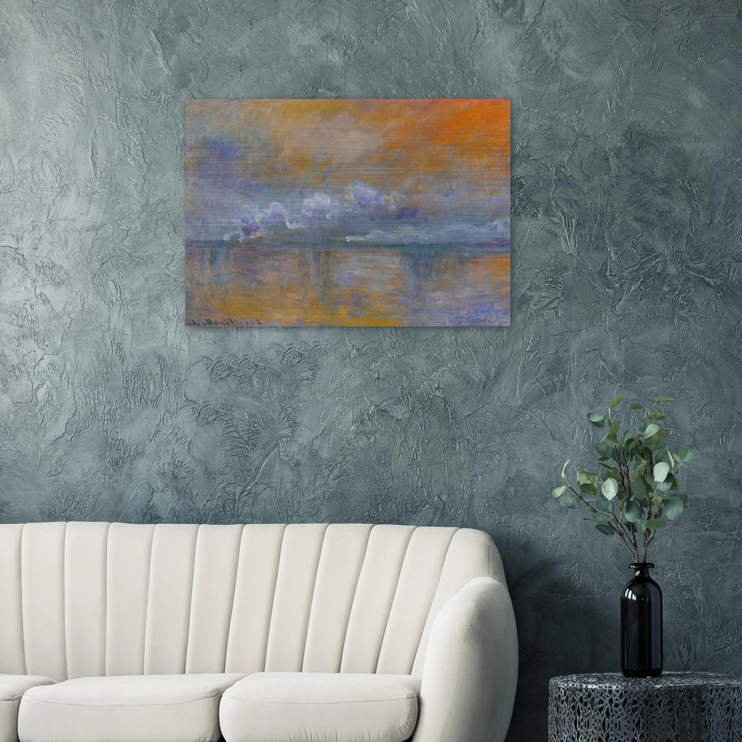 Charing Cross Bridge 02 - claude monet Brushed Aluminum Print - 70x100 cm / 28x40 inches | claude monet Aluminum Print | claude monet Prints
