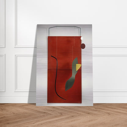 RED PANEL 1936 - Alexander Calder Brushed Aluminum Print - 70x100 cm / 28x40 inches | Alexander Calder Aluminum Print | Alexander Calder Prints