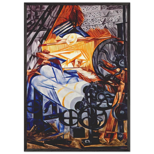 The weaver loomwoman - 1913 - Natalia Goncharova 70x100 cm / 28x40 inches Framed Art Print – Black Wooden Frame