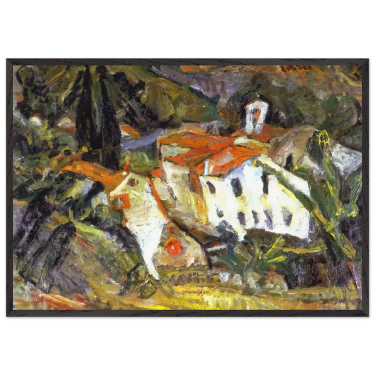 CERET LANSCAPE - Chaim Soutine 70x100 cm / 28x40 inches Framed Art Print – Black Wooden Frame
