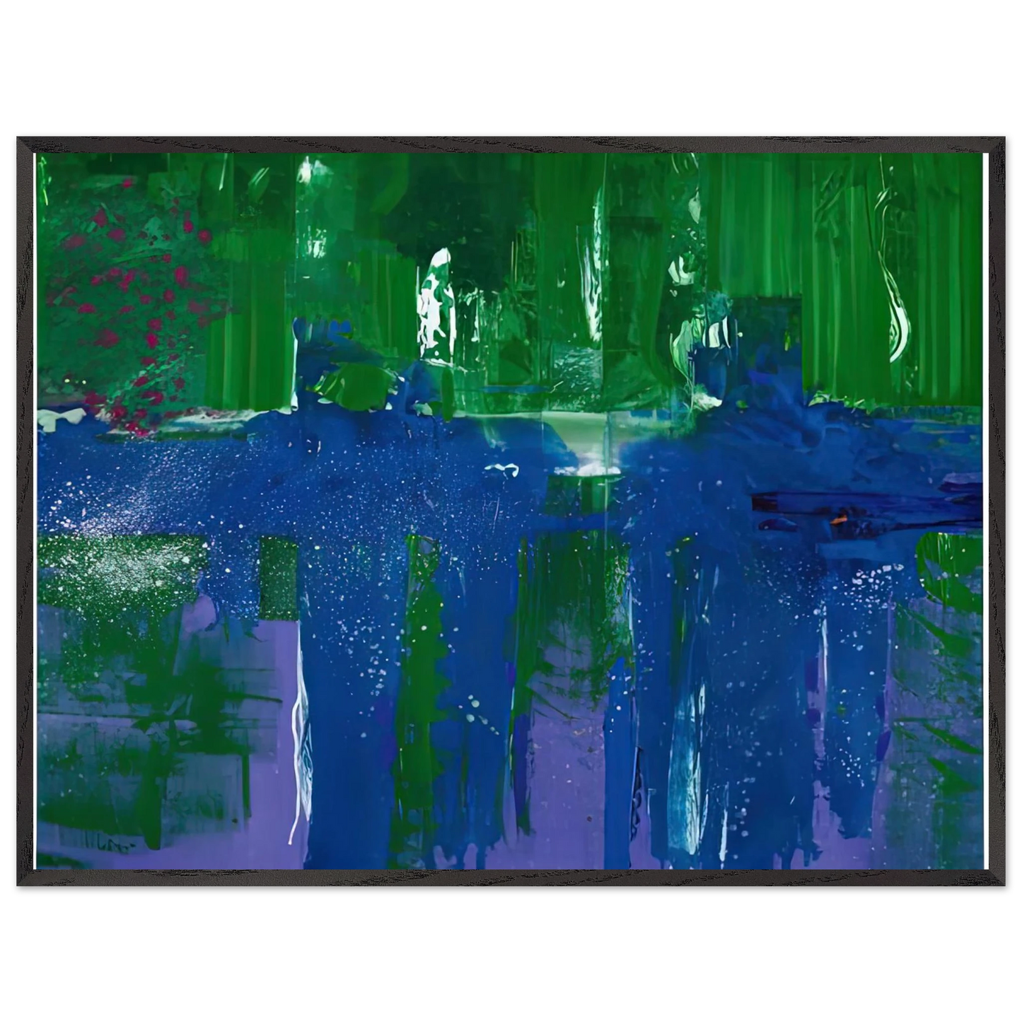 Helen Frankenthaler - Grotto, 1990- Wall Art - 60x80 cm / 24x32 inches - Premium Wooden Framed Poster With Fine Art Paper-canvas - Wood frame