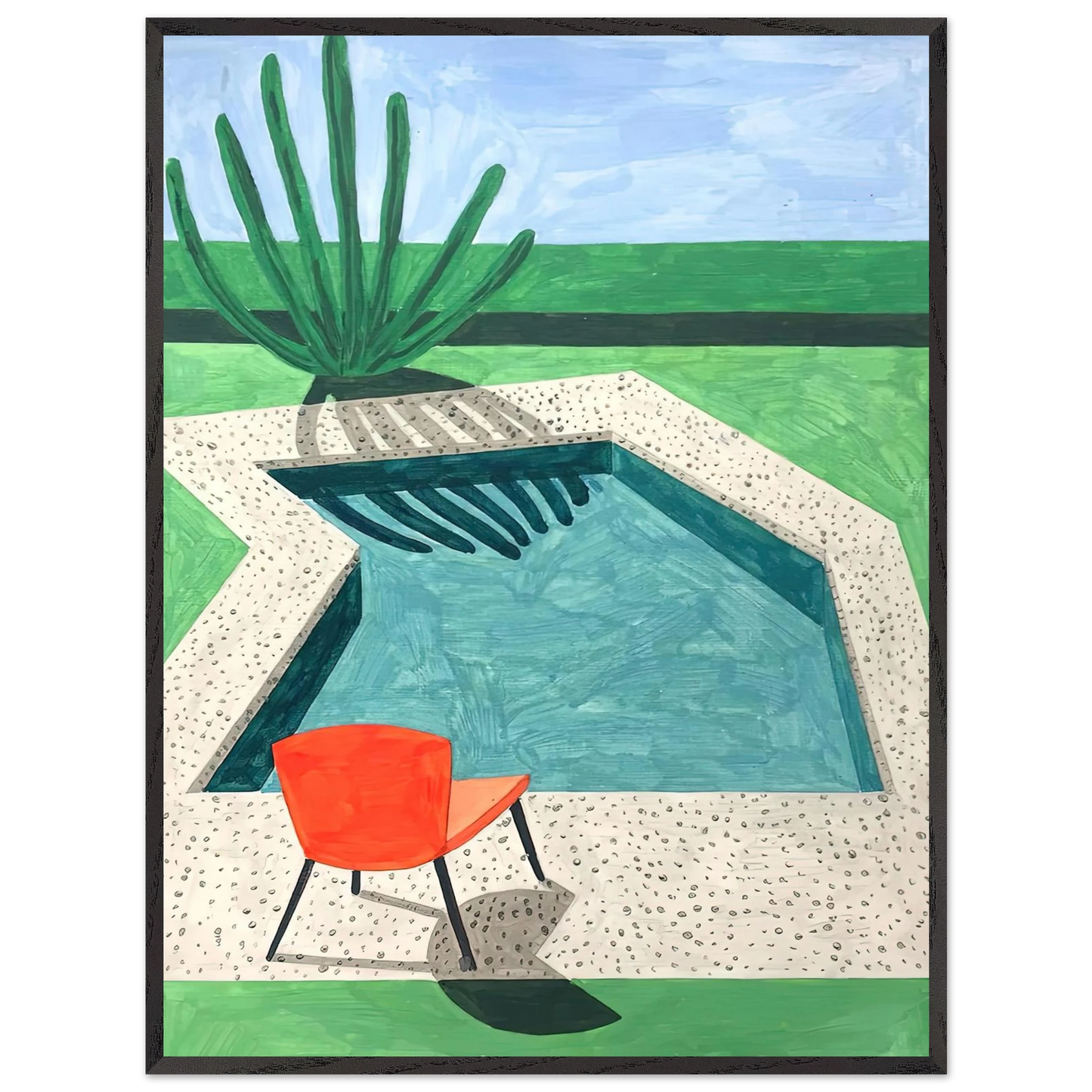 David Hockney - David Hockney Wall art - A2 (42 x 59.4  cm) - Premium Wooden Framed Poster With Fine Art Paper-canvas - Black frame