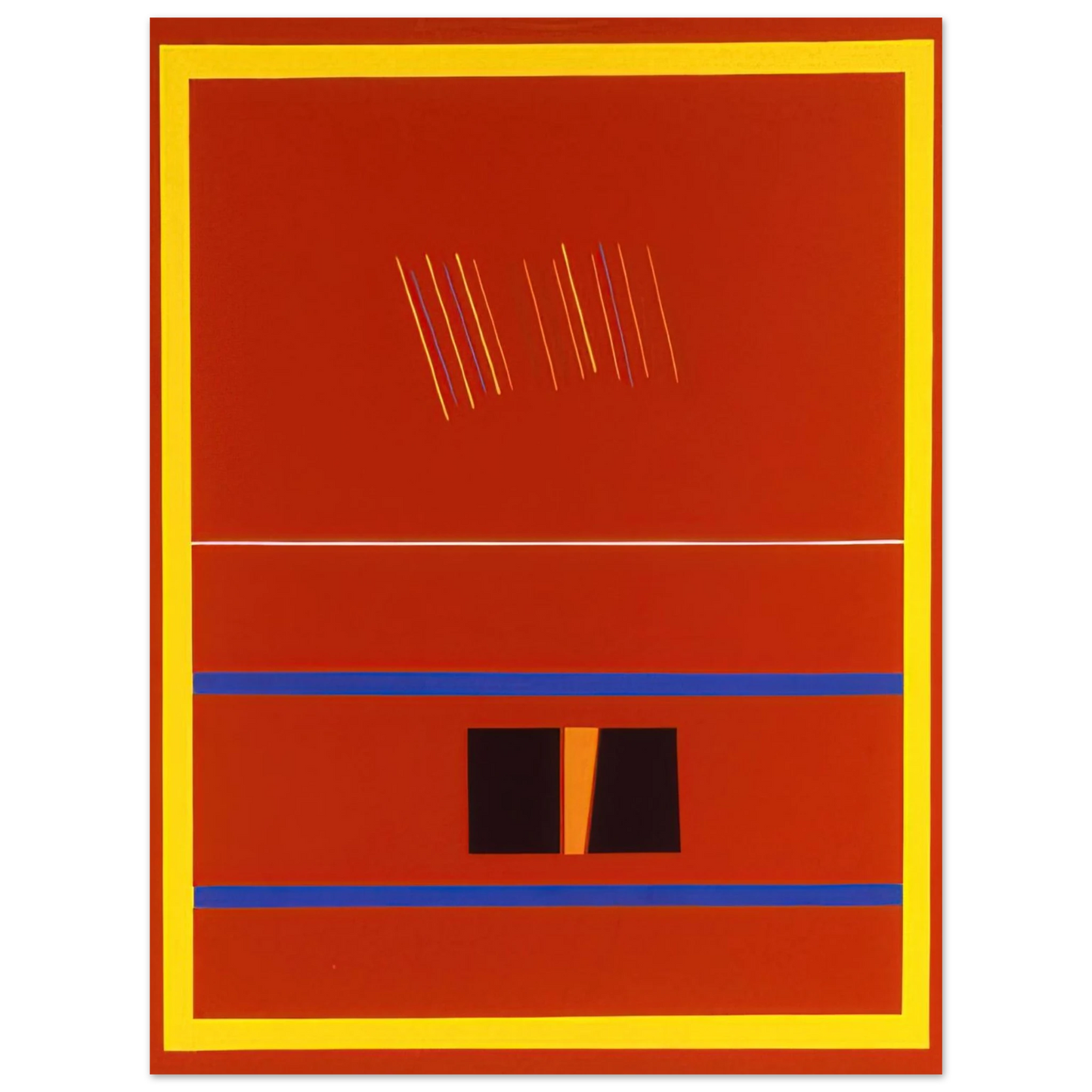 Ronnie Landfield - Red Painting For Romania - 1990  75x100 cm / 30x40inches Fine Art Poster