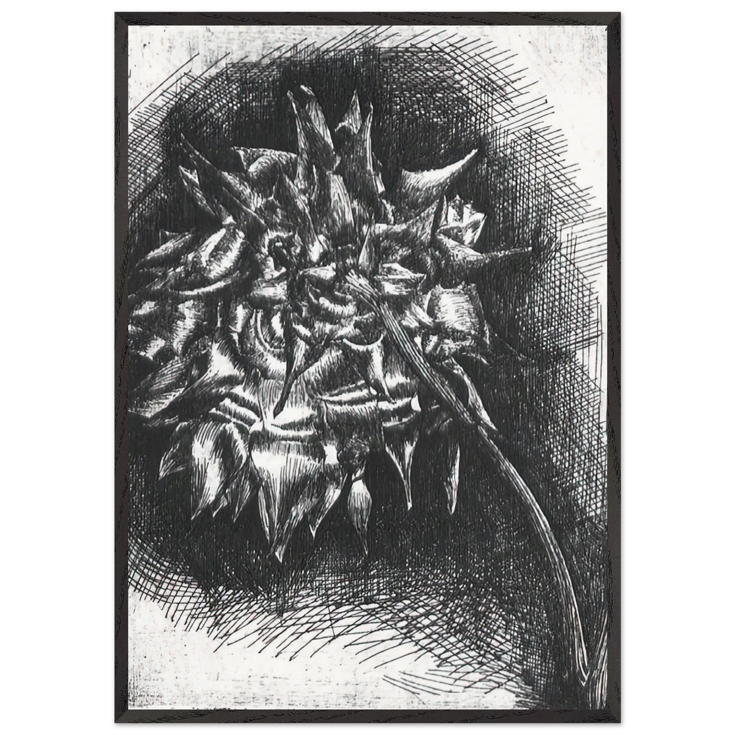 FLOWER N1 - MC Escher 70x100 cm / 28x40 inches Framed Art Print – Black Wooden Frame | Maurits Cornelis Escher Prints