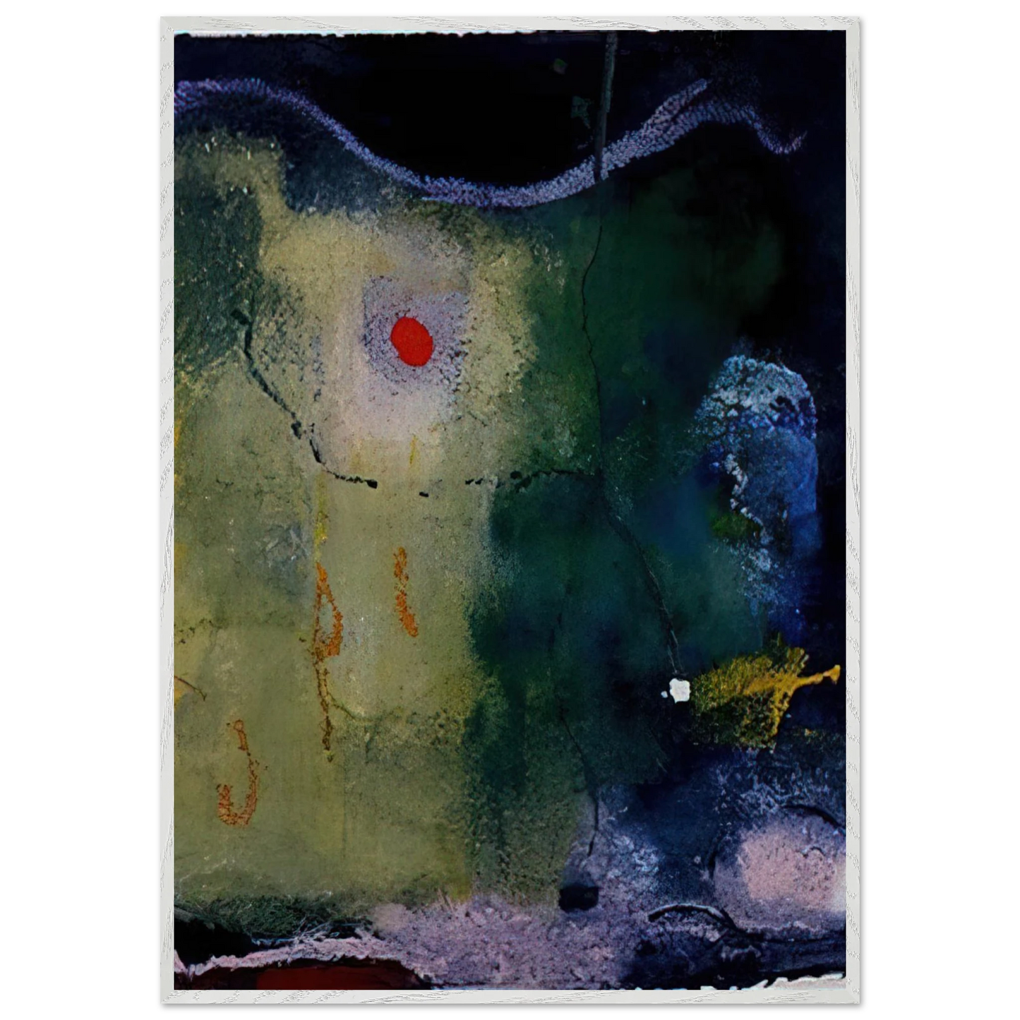 Helen Frankenthaler - The Other Side of the Moon - 1995 Wall art - A1 (59.4 x 84.1  cm) - Premium Wooden Framed Poster With Fine Art Paper-canvas - White frame