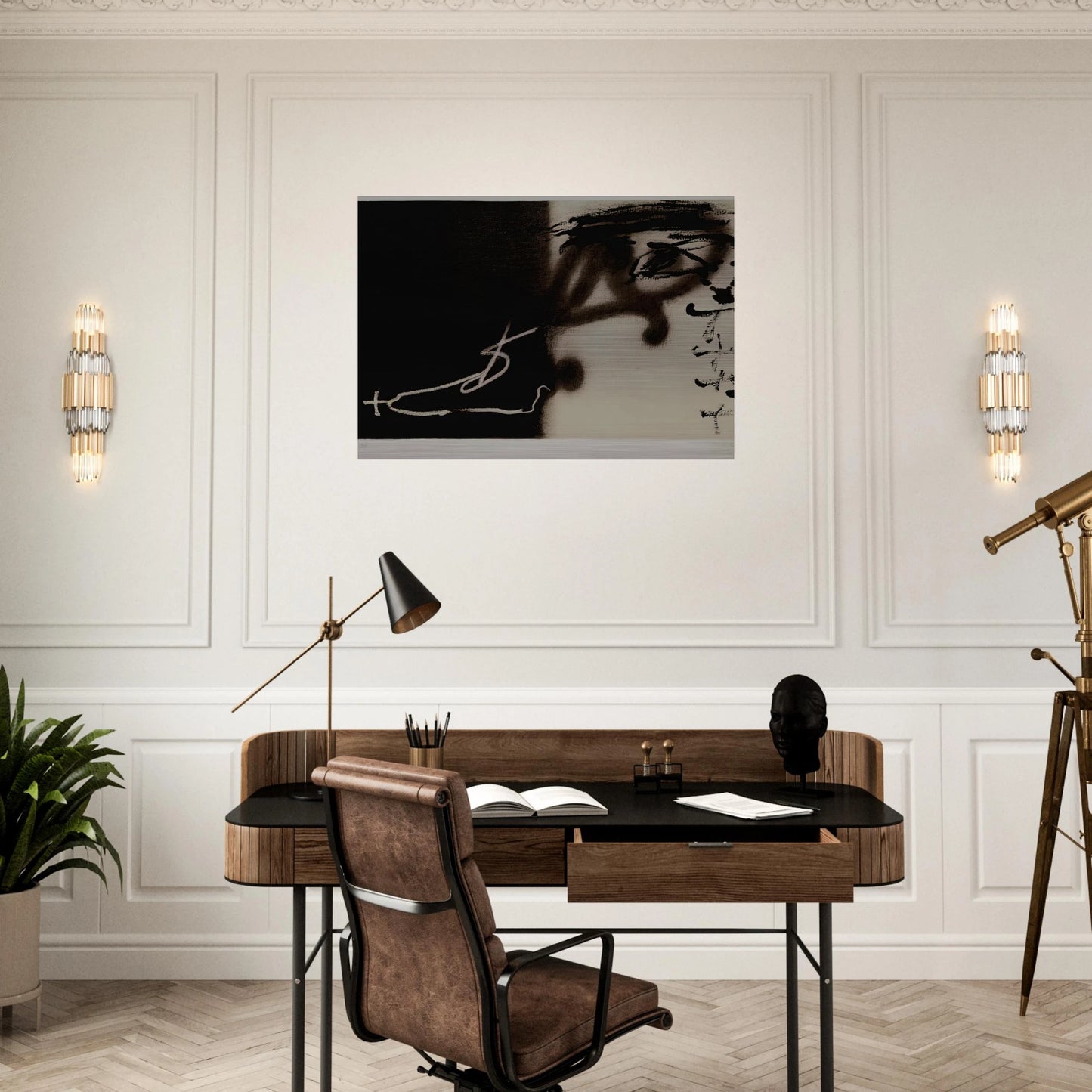 DIVIS 1983 - Antoni Tapies Brushed Aluminum Print - 70x100 cm / 28x40 inches | Antoni Tapies Aluminum Print | Antoni Tapies Prints