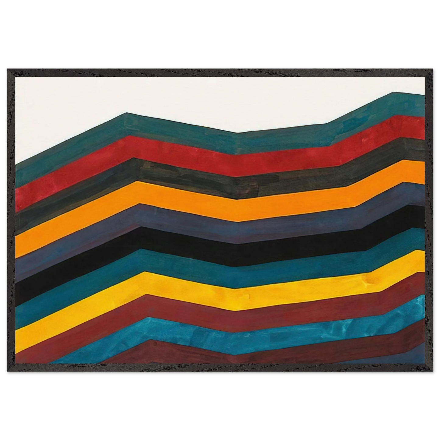 Irregular Horizontal Bands of Equal Width Starting at Bottom - Sol LeWitt 70x100 cm / 28x40 inches Framed Art Print – Black Wooden Frame