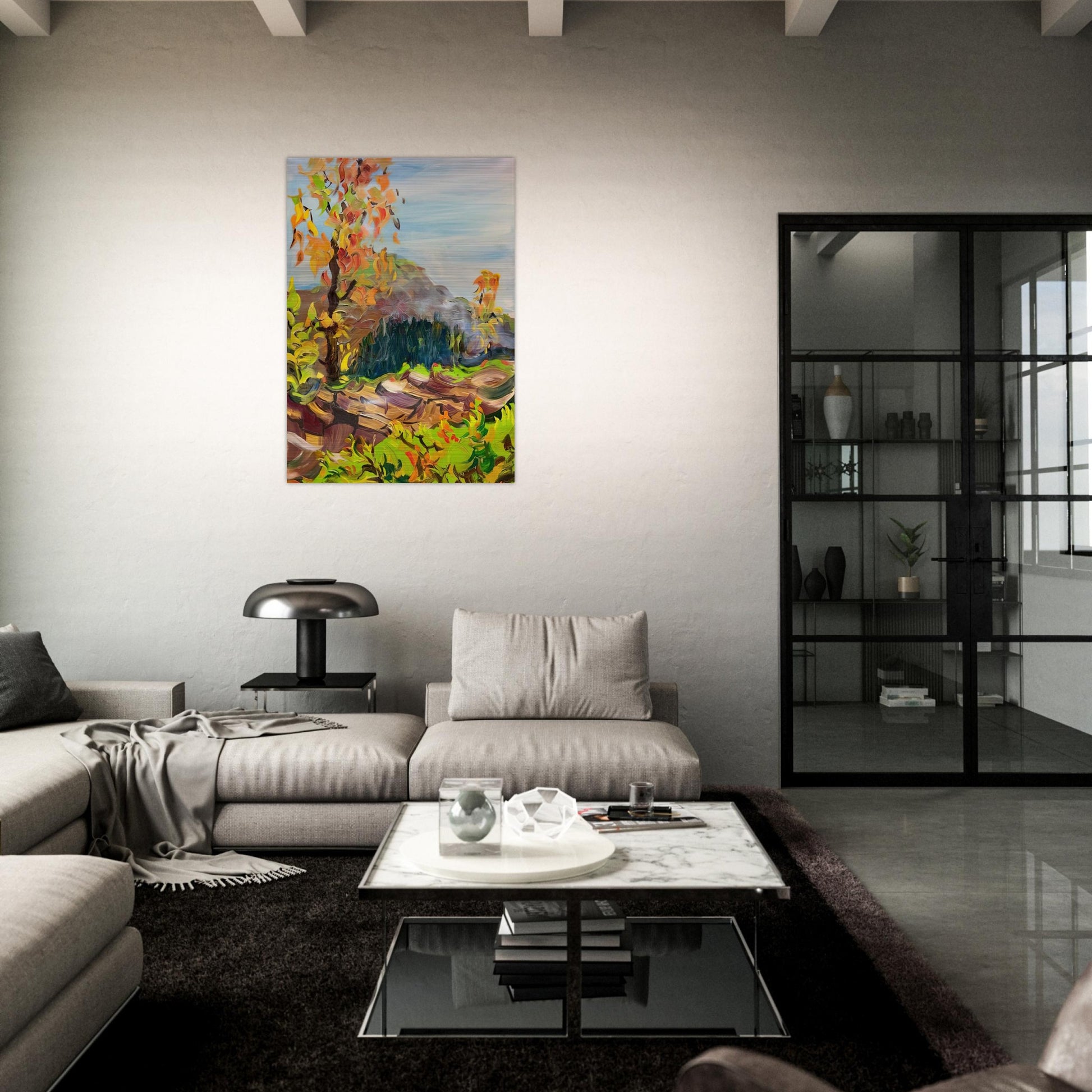 Milseburg in a Röhn Landscape - Konrad Zuse Brushed Aluminum Print - 70x100 cm / 28x40 inches | Konrad Zuse Aluminum Print | Konrad Zuse Prints