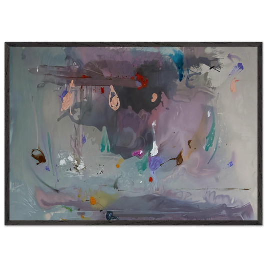 Grey Fireworks - 2000 - Helen Frankenthaler 70x100 cm / 28x40 inches Framed Art Print – Black Wooden Frame