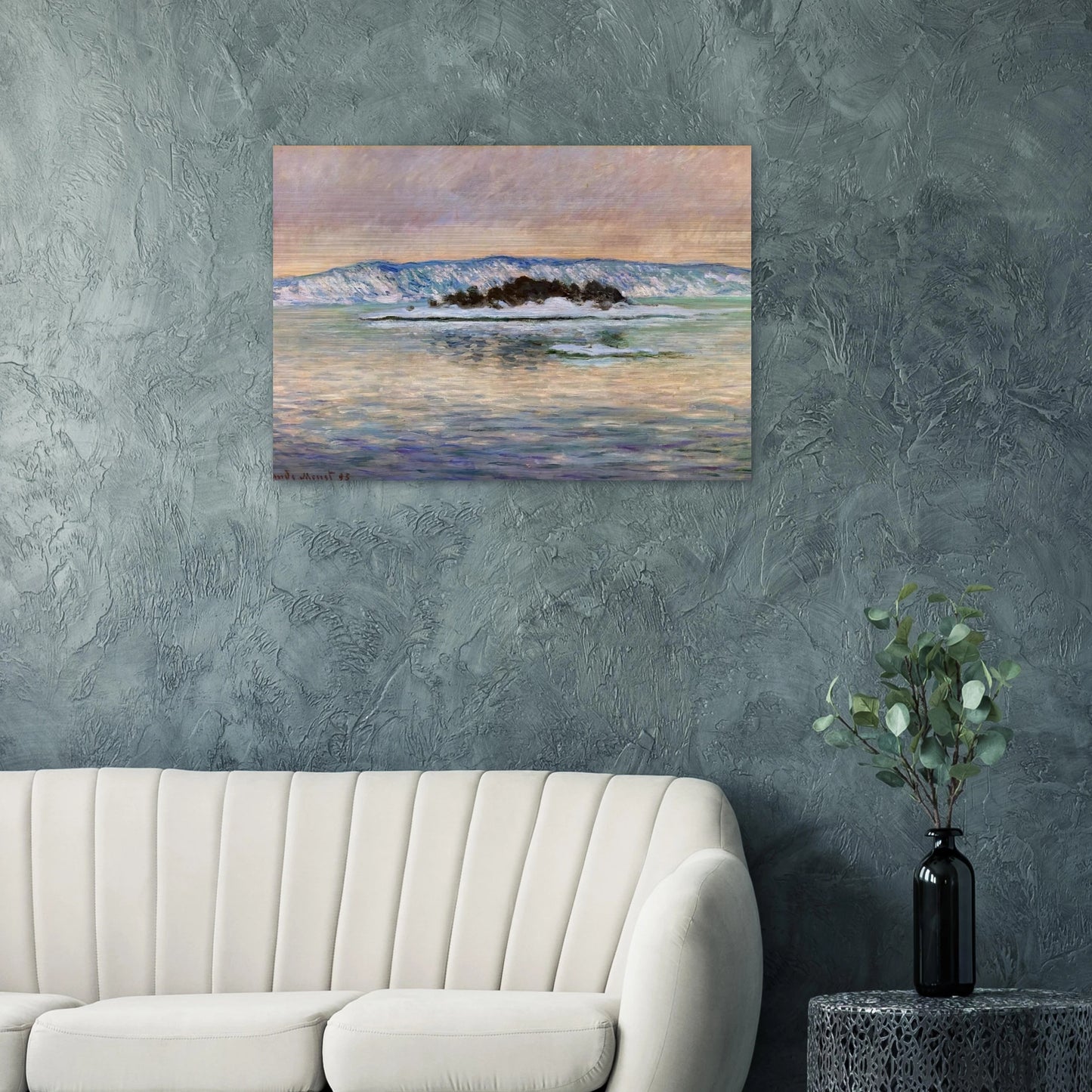 The Fjord, near Christiania - claude monet Brushed Aluminum Print - 70x100 cm / 28x40 inches | claude monet Aluminum Print | claude monet Prints
