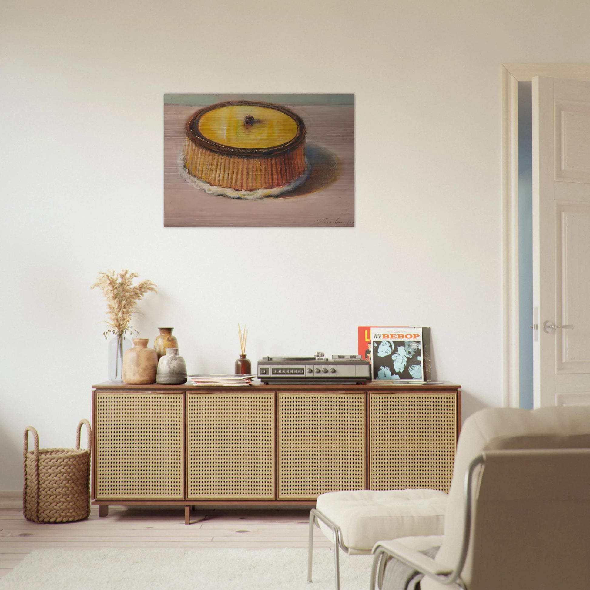 Lemon Cake - 1997 - Wayne Thiebaud Brushed Aluminum Print - 70x100 cm / 28x40 inches | Wayne Thiebaud Aluminum Print | Wayne Thiebaud Prints