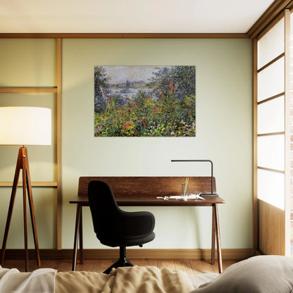 Flowers at Vetheuil - claude monet Brushed Aluminum Print - 70x100 cm / 28x40 inches | claude monet Aluminum Print | claude monet Prints