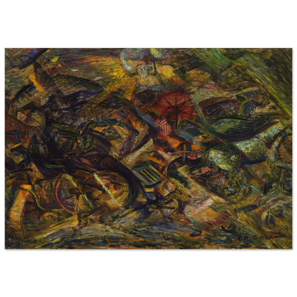 JOLTS OF A CAB 1911 - Carlo Carra Brushed Aluminum Print - 70x100 cm / 28x40 inches | Carlo Carra Aluminum Print | Carlo Carra Prints