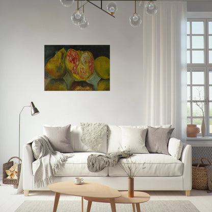 STILL LIFE POMEGRANATES - Salvador Dali Brushed Aluminum Print - 70x100 cm / 28x40 inches | Salvador Dali Aluminum Print | Salvador Dali Prints