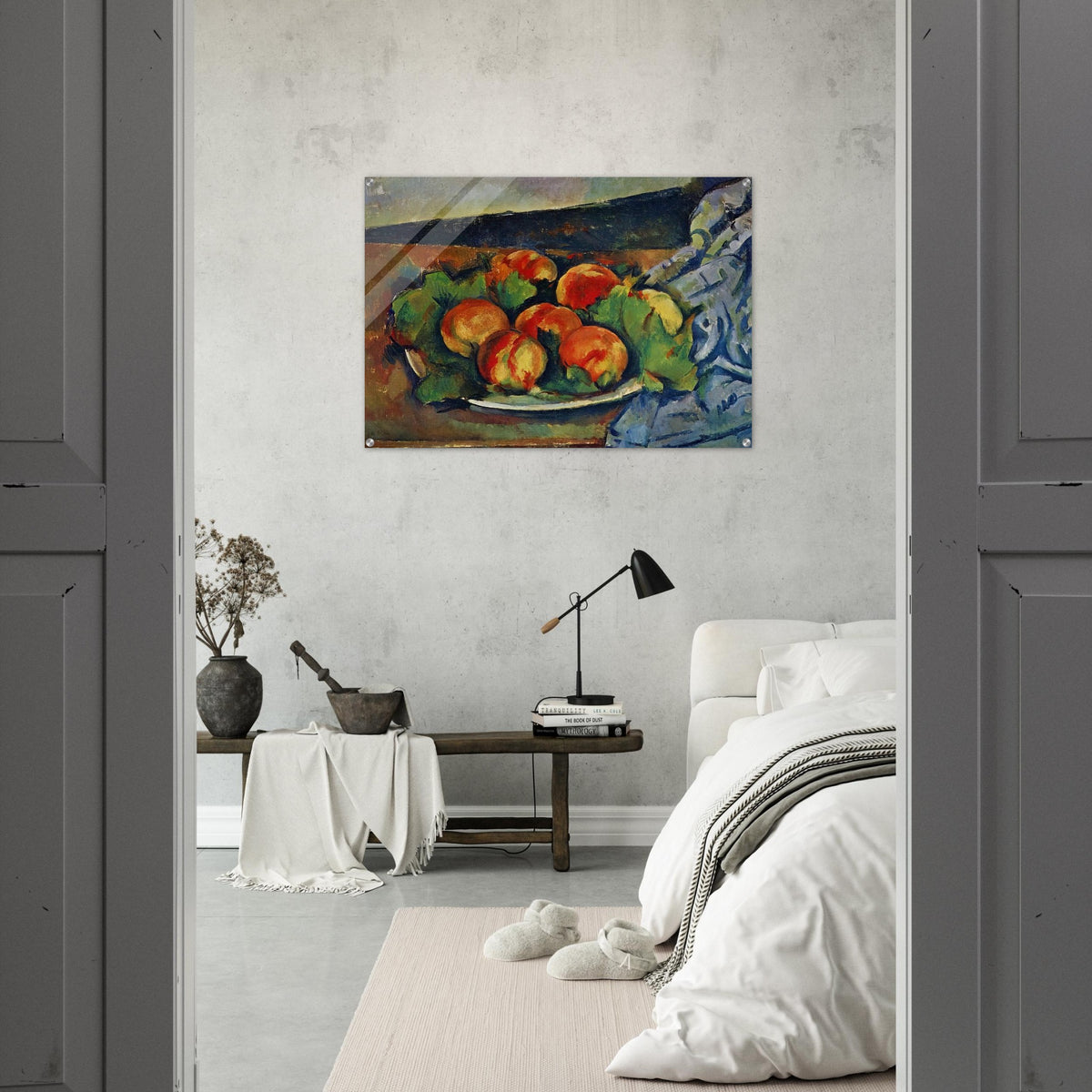 Dish of Peaches - Paul Cézanne Acrylic Print - 70x100 cm / 28x40″ inches