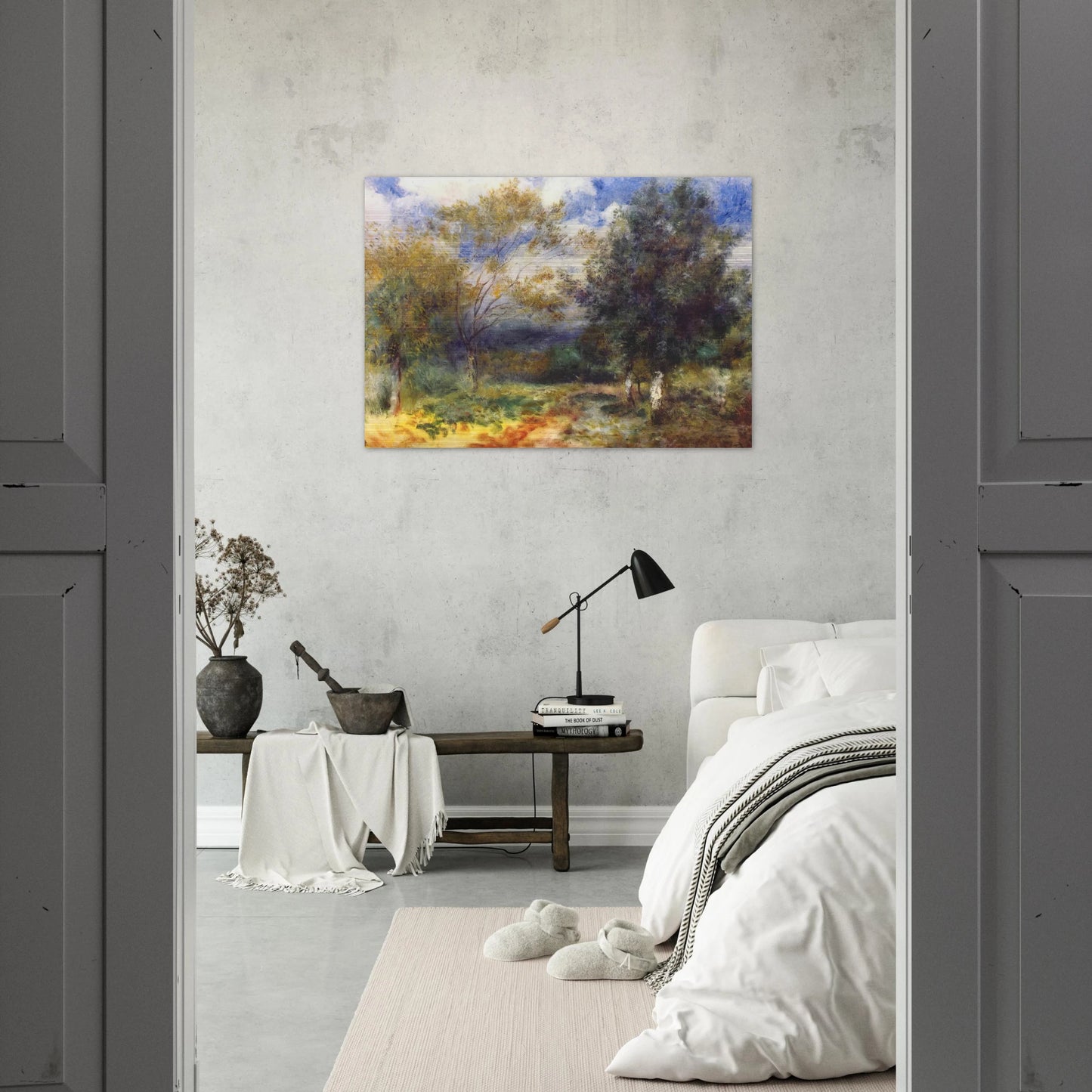 Landscape in the Sun - Pierre-Auguste Renoir Brushed Aluminum Print - 70x100 cm / 28x40 inches | Pierre-Auguste Renoir Aluminum Print | Pierre-Auguste Renoir Prints