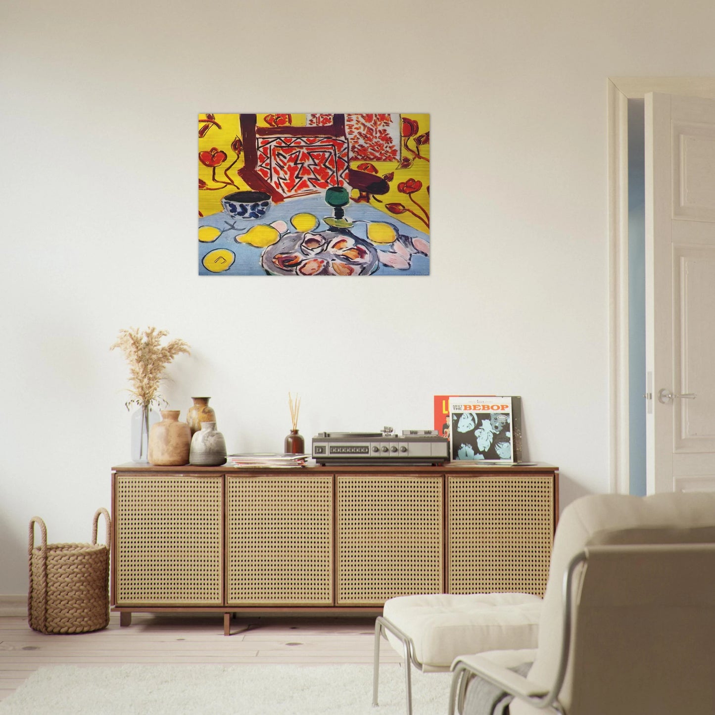 OYSTERS AND WOODEN ARMCHAIR 1943 - Henri Matisse Brushed Aluminum Print - 70x100 cm / 28x40 inches | Henri Matisse Aluminum Print | Henri Matisse Prints