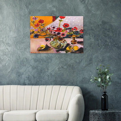 ANEMONES AND CHINESE VASE 1943 - Henri Matisse Brushed Aluminum Print - 70x100 cm / 28x40 inches | Henri Matisse Aluminum Print | Henri Matisse Prints