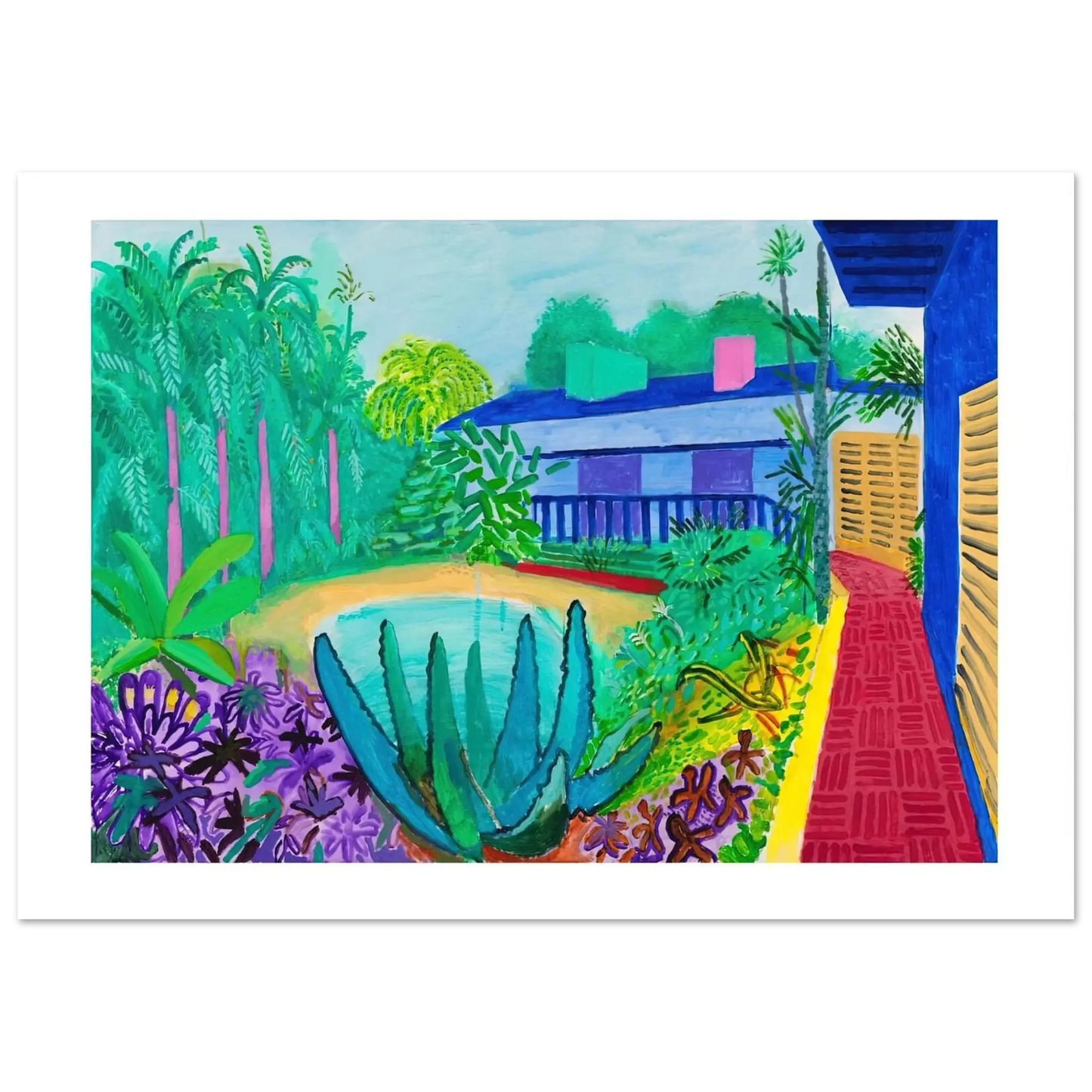 David Hockney - David Hockney Wall art - 30x45 cm / 12x18 Inches - Premium Wooden Framed Poster With Fine Art Paper - White frame