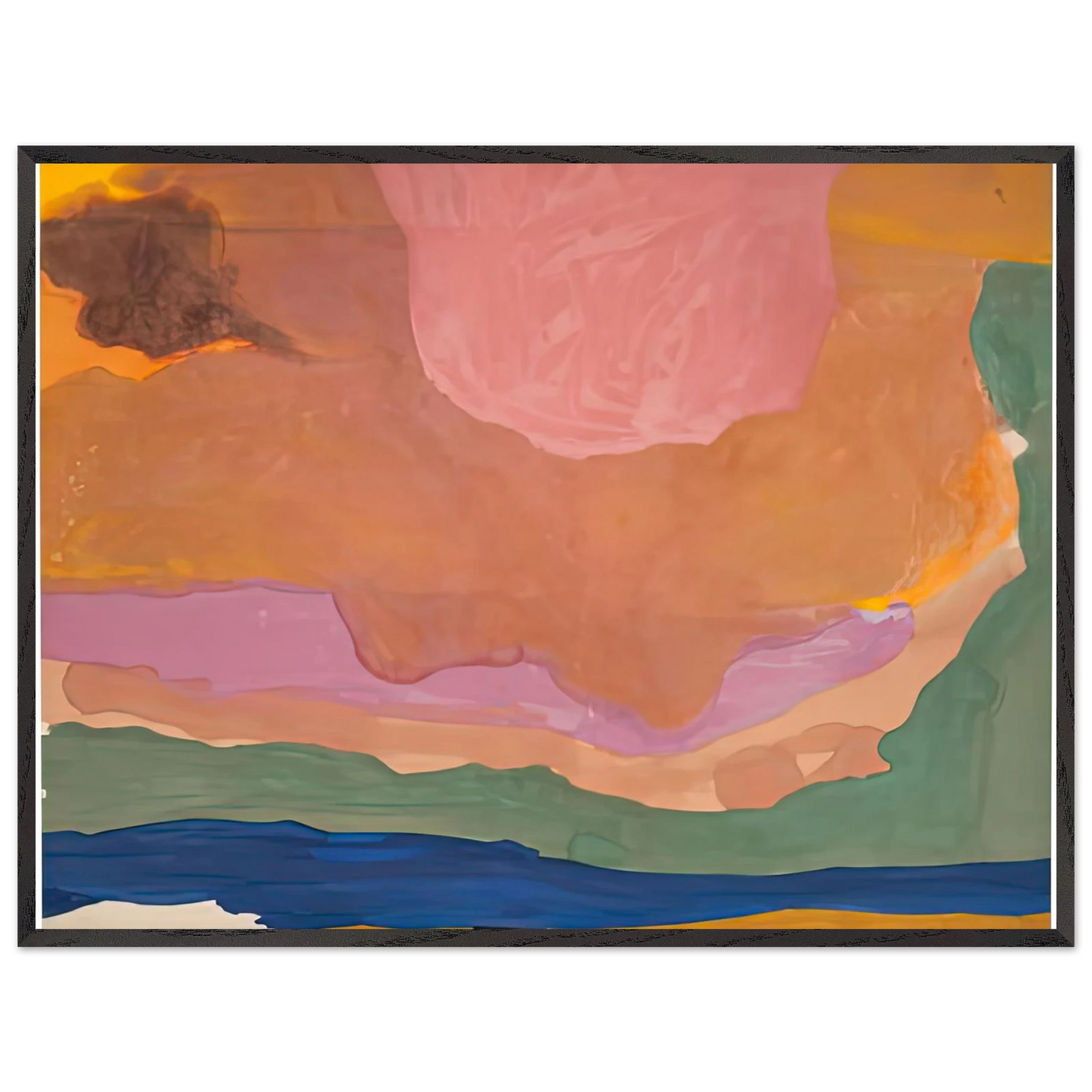 Helen Frankenthaler - Flood, 1967- Wall Art - 21x29.7 cm / 8x12" - Premium Wooden Framed Poster With Fine Art Paper-canvas - Wood frame