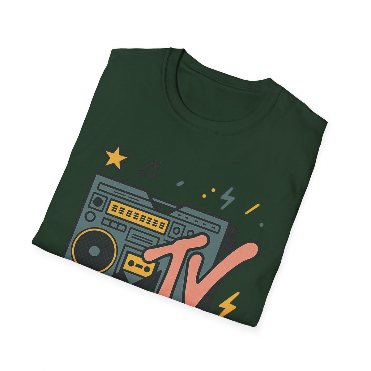 Retro MTV Vintage Leopardenmuster Musikfernsehen Grafik T-Shirt 80er 90er Throwback Unisex Band Shirt Animal Print Rock Style T-Shirt