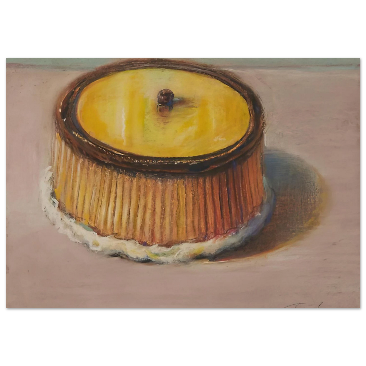 Wayne Thiebaud - Lemon Cake - 1997 Wall Art - 30x40 cm / 12x16 inches - Fine Art Poster - -