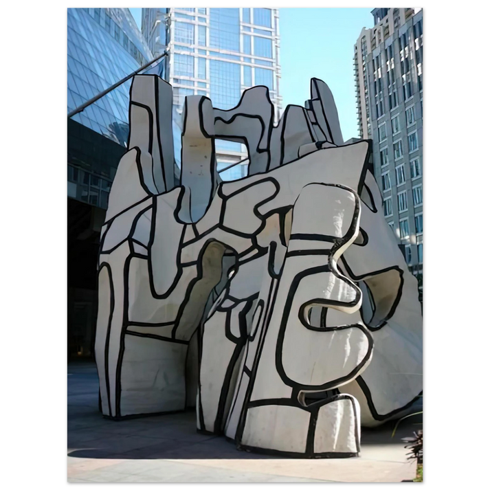 Jean Dubuffet - MONUMENT WITH STANDING BEAST 1984  75x100 cm / 30x40inches Fine Art Poster